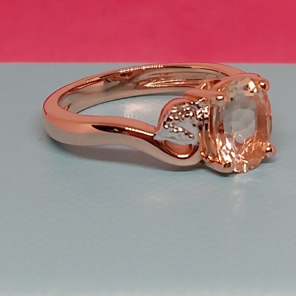 Genuine morganite ring, size 6 - Picture 4 of 9